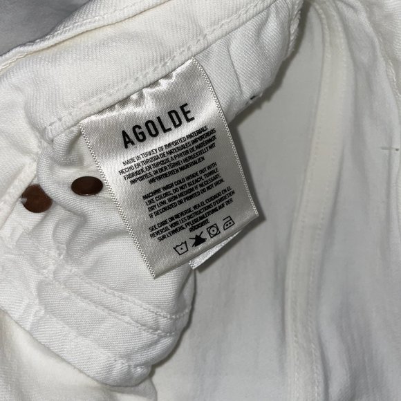 AGOLDE Riley High Rise Straight Crop White Denim Women's Size 30 - Picture 5 of 12